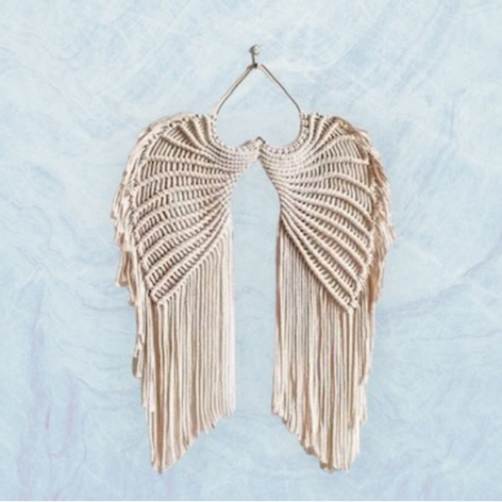 Angel Wings Boho Macramé Wall Hanging, Small - Picture 7 of 12